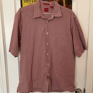Red plaid button up